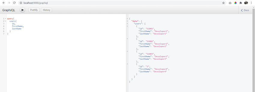 CRUD Operation using GraphQL + NodeJs